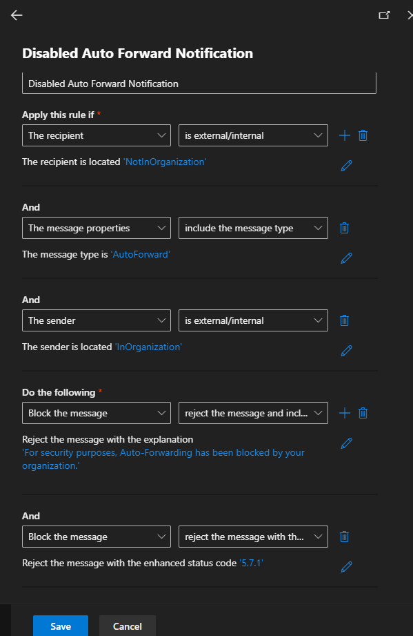 O365 External Forwarding