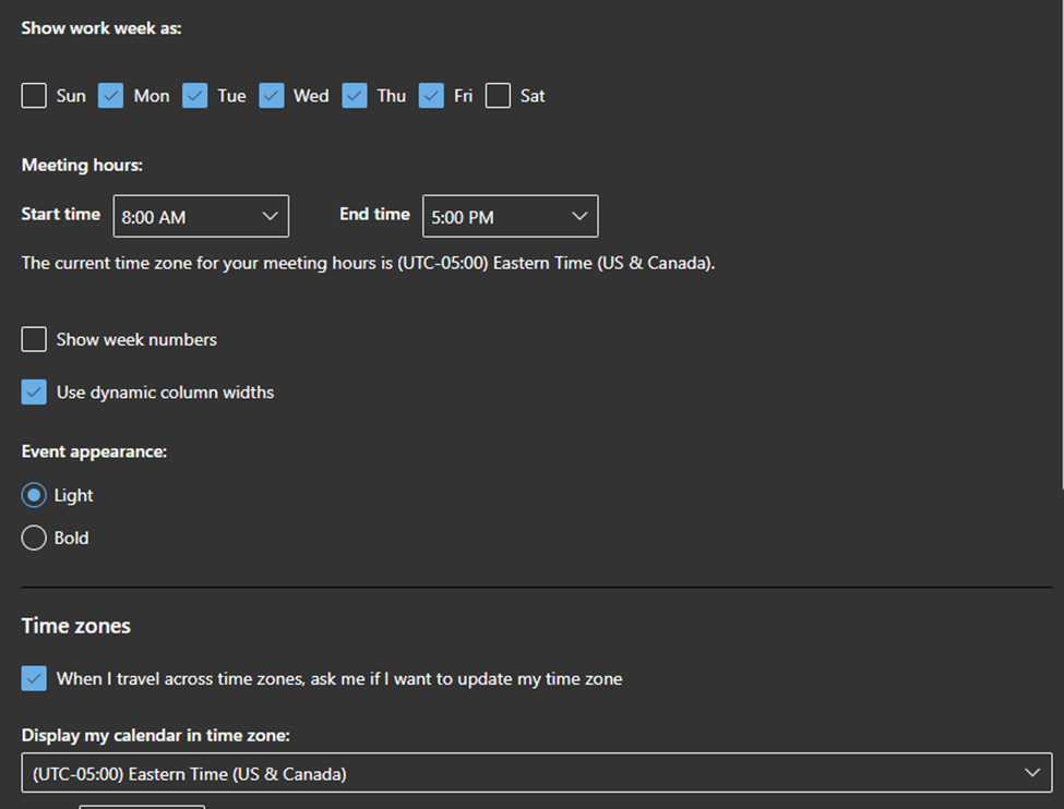 Hours in O365 Calendar 