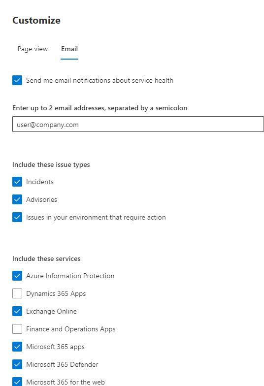 Check M365 Health Status