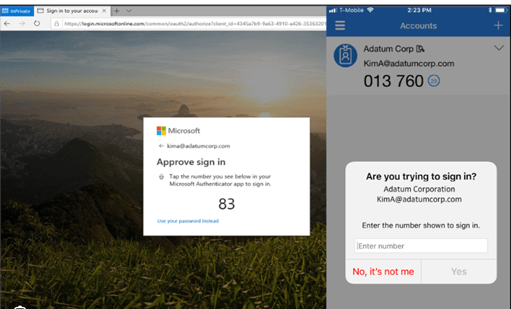 Microsoft Authenticator to MFA