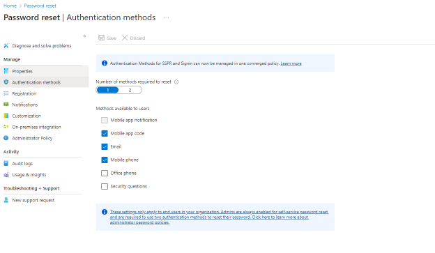 Migrate MFA and SSPR Methods