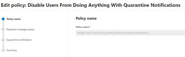 Exchange Quarantine Notification