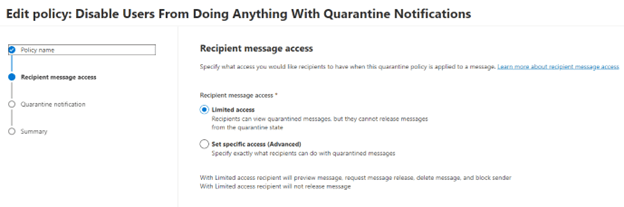 Exchange Quarantine Notification