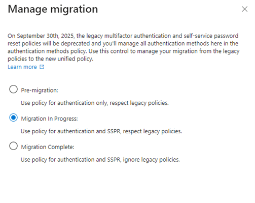 Migrate MFA and SSPR Methods