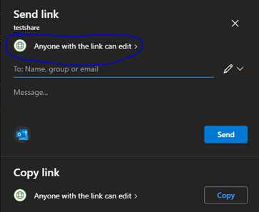 Sharing with OneDrive Online
