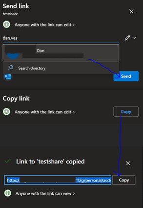 Sharing with OneDrive Online