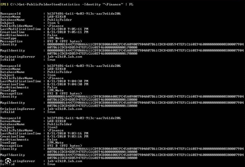 Get-PublicFolderItemStatistics for Notifications