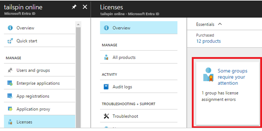 Assigning Microsoft Licensing Gives Errors