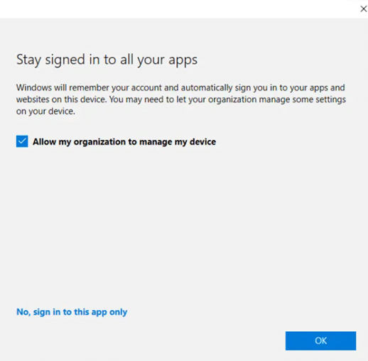 Allow my organization to manage my Device