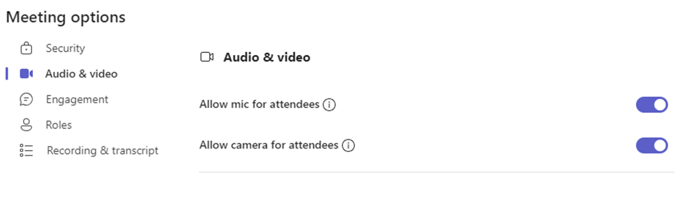 Teams Meeting Settings