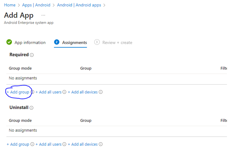 Android System Apps and Intune