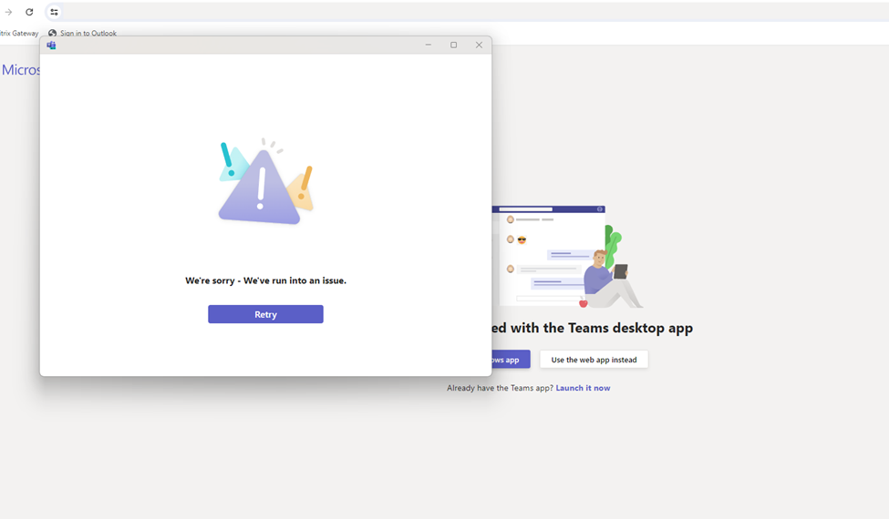 Teams We’ve Run into an Issue