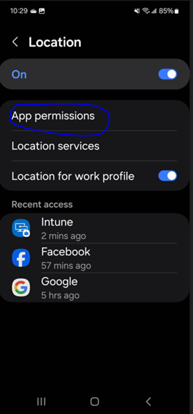 Location Services in Intune