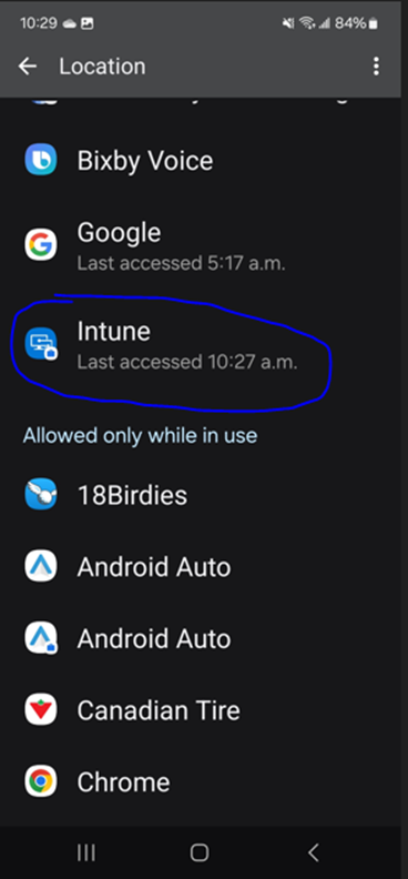 Location Services in Intune
