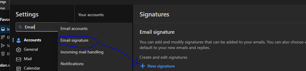 Signature in the New Outlook